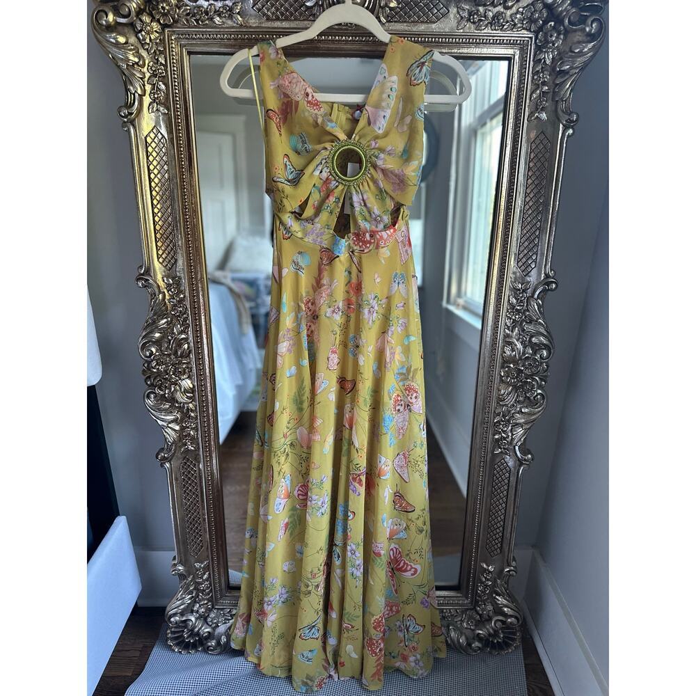 My Beachy Side Green Butterfly Begonia Cut-Out Dress Size Small NEW NWT - Picture 4 of 9